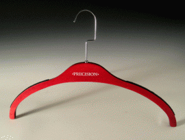 10 SLIMLINE Laminated Wood Hangers in Red Distressed
